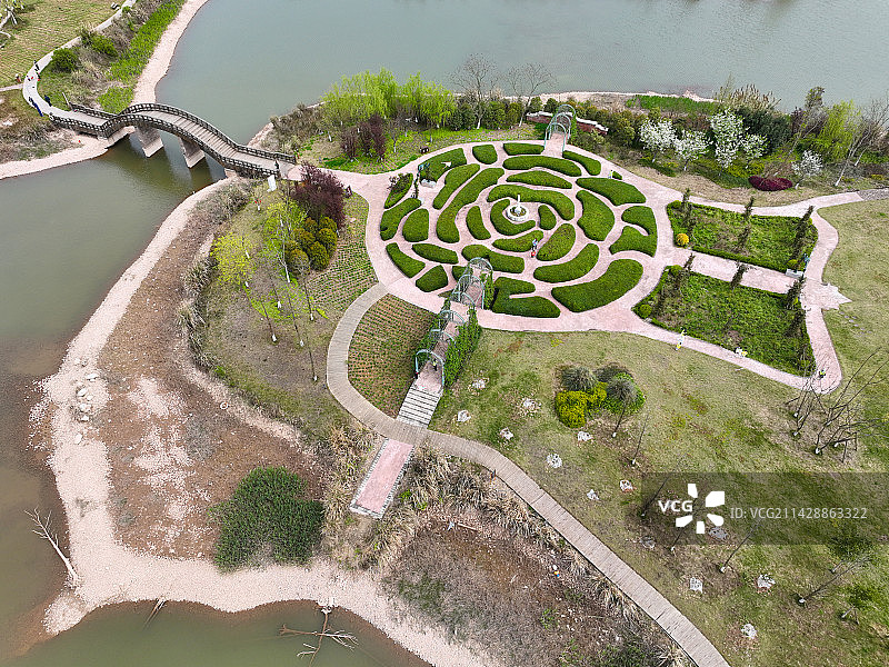 四川省南充市凤仪湾中法农业科技园航拍图片素材