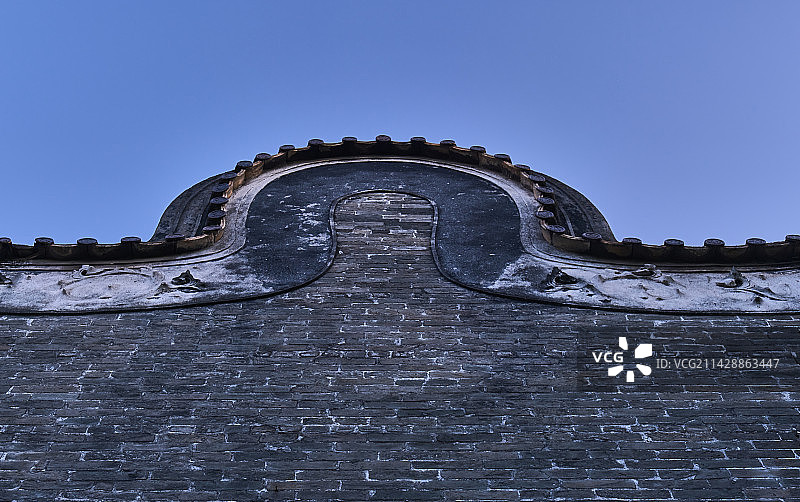 广州黄埔古村传统中式岭南建筑锅耳墙图片素材