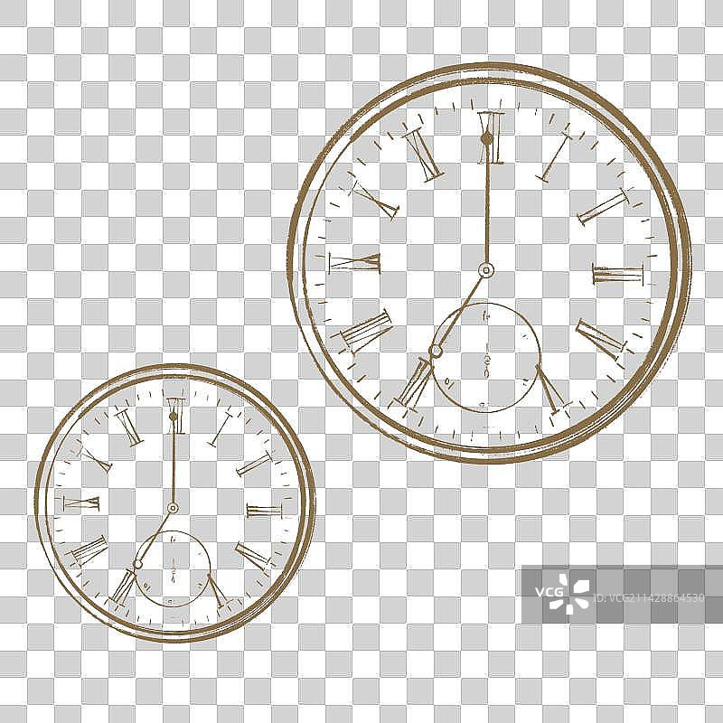 复古表线稿元素图片素材