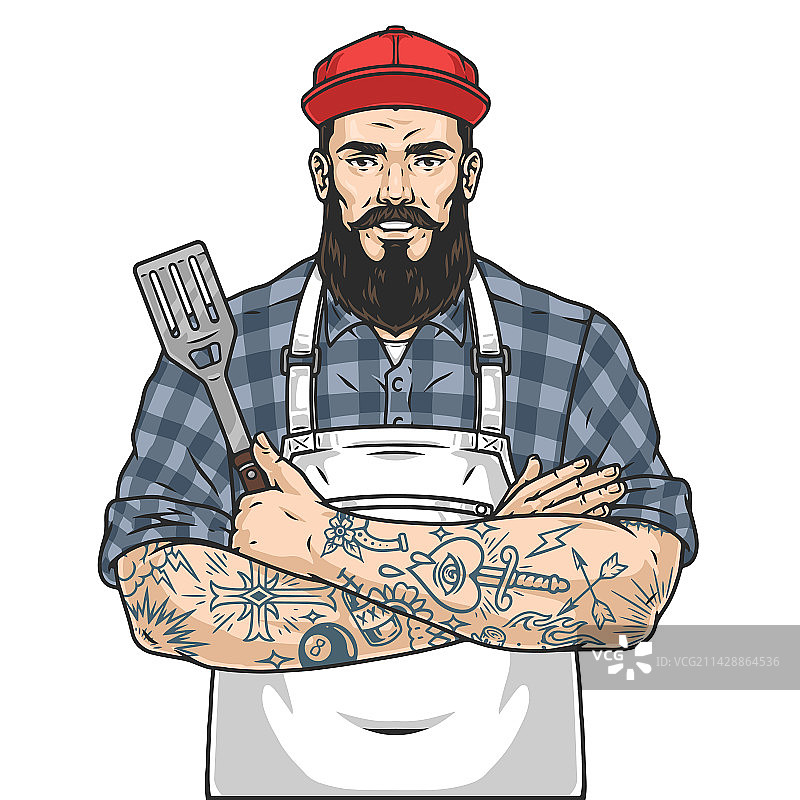 炫酷多彩餐厅厨师标志图片素材