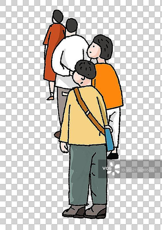 免抠元素：排队的人图片素材