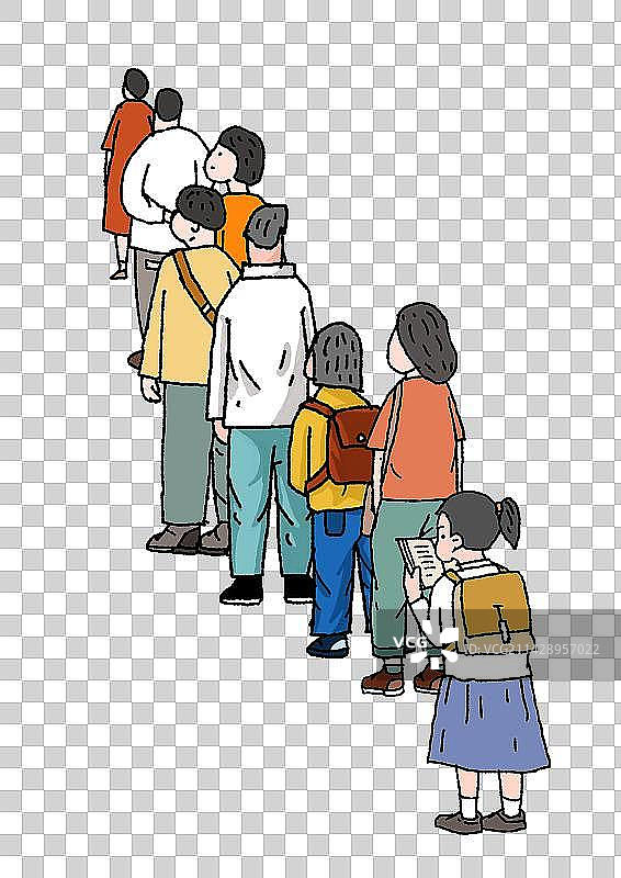 免抠元素：排队的人图片素材