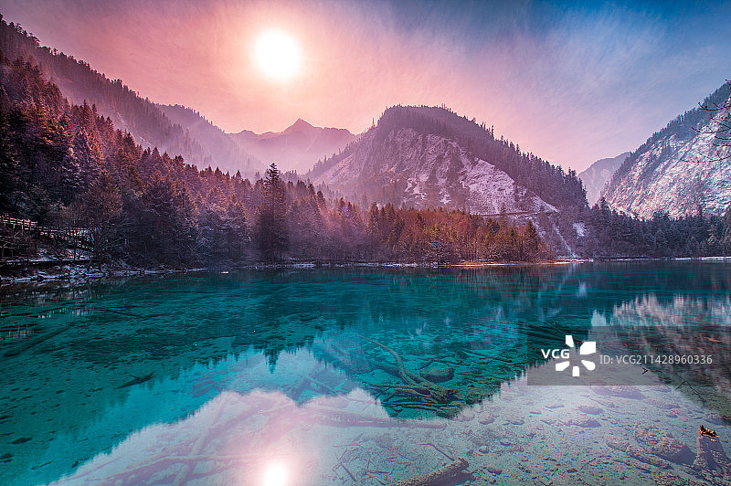 九寨沟五花海图片素材