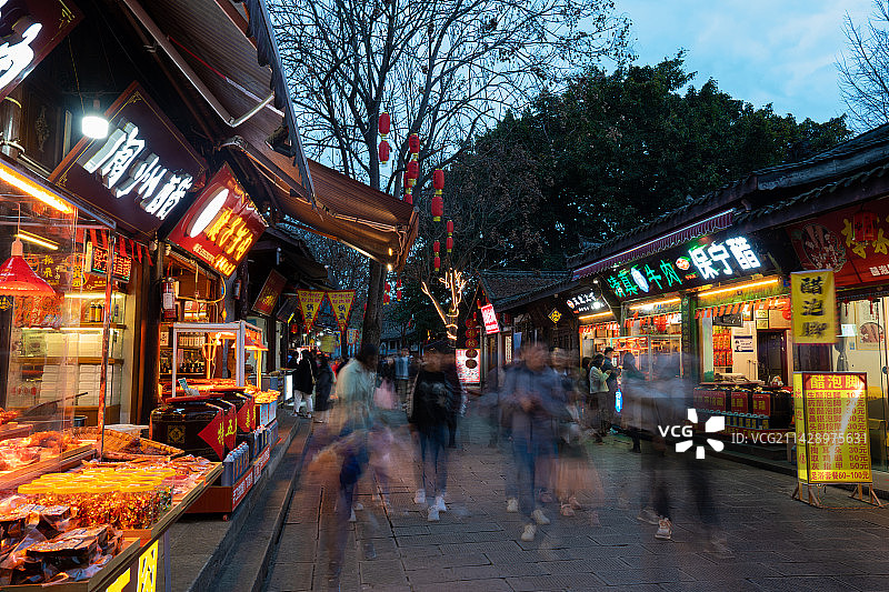 四川南充阆中古城夜景图片素材