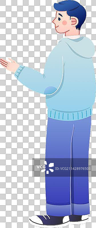 矢量卡通站着的男生图片素材