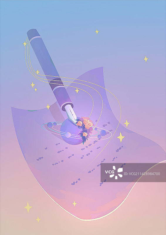 手绘浪漫宇宙图片素材