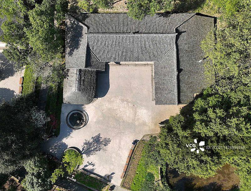 四川省南充市仪陇县朱德故里朱德同志故居纪念馆航拍图片素材