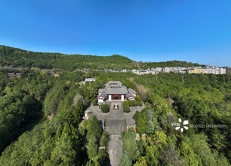 四川省南充市仪陇县朱德故里朱德同志故居纪念馆航拍图片素材
