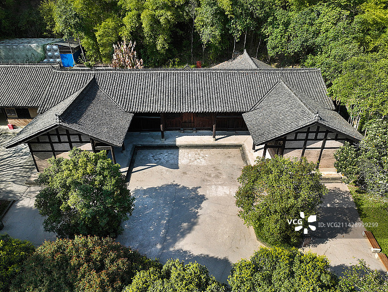 四川省南充市仪陇县朱德故里朱德同志故居纪念馆航拍图片素材