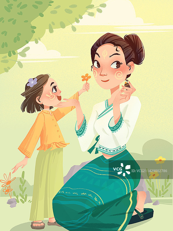 妈妈和女儿图片素材