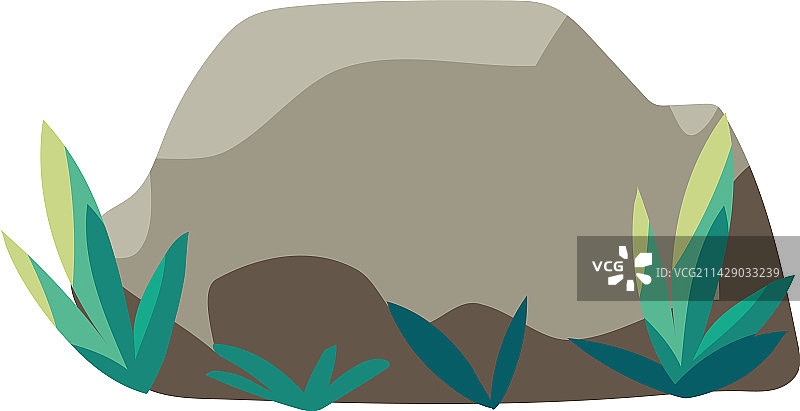 长满草的石头图片素材