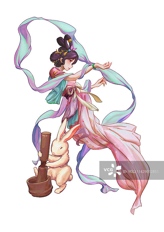 中秋节快乐嫦娥玉兔庆中秋图片素材
