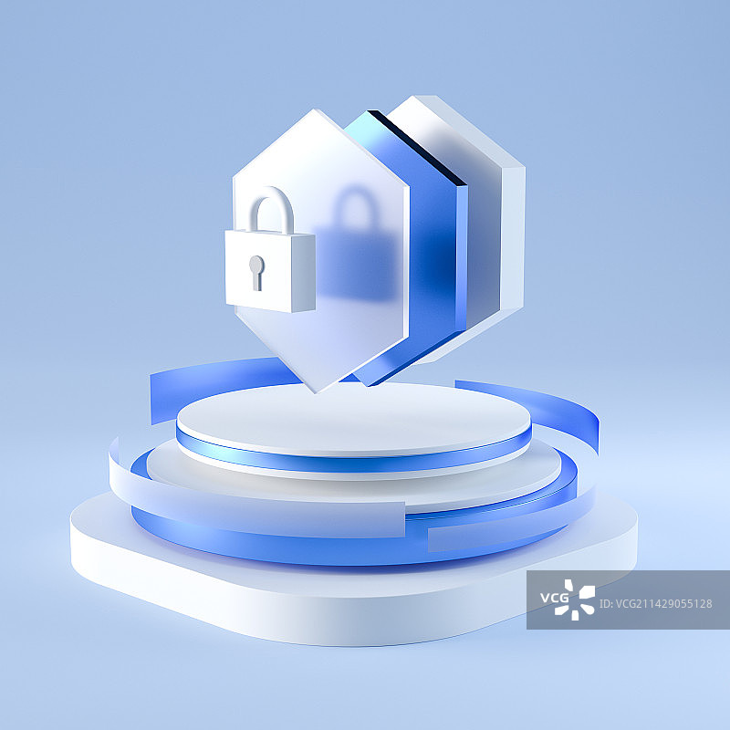 3D蓝色科技立体图标图片素材