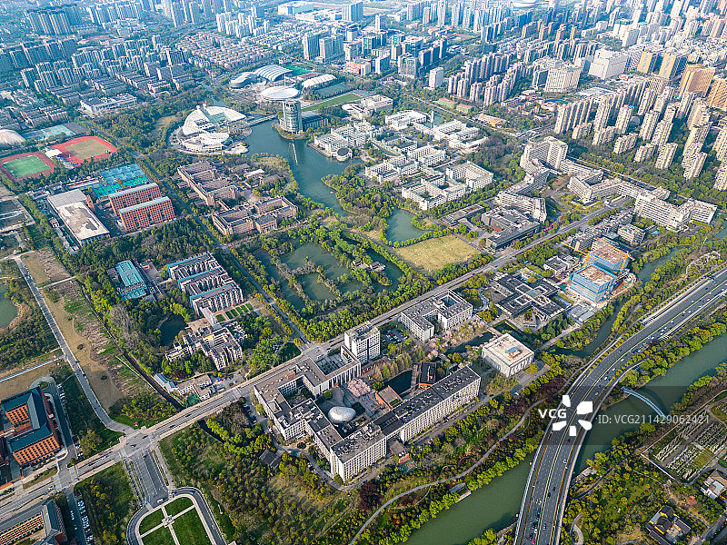 浙江大学紫金港校区航拍图片素材