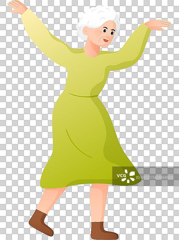 穿裙子跳广场舞的老年人图片素材