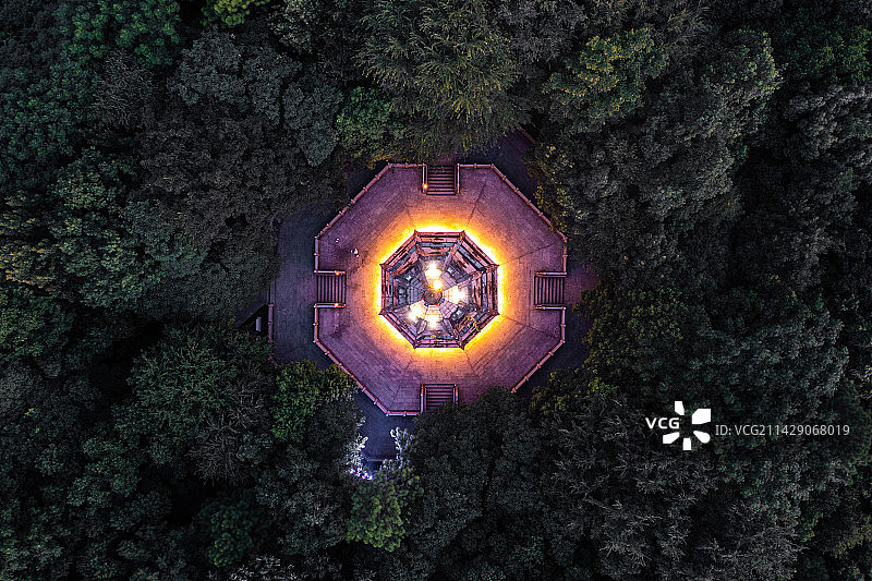 航拍湖南郴州城市夜景风光图片素材