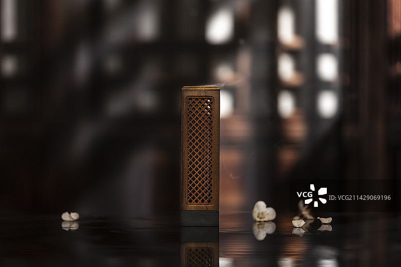 中国风系列静物：樱花和香炉图片素材