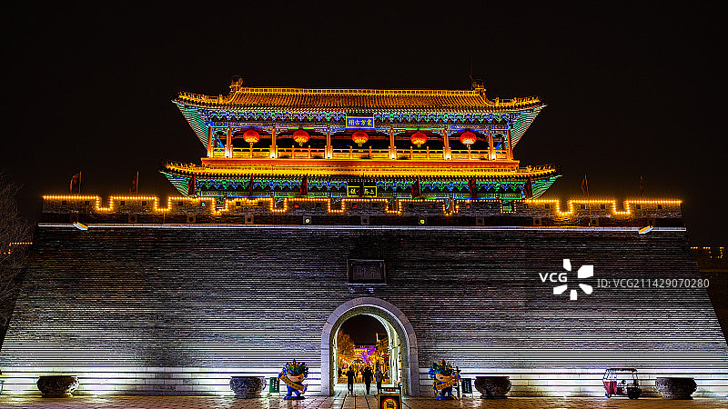 青州古城夜景图片素材