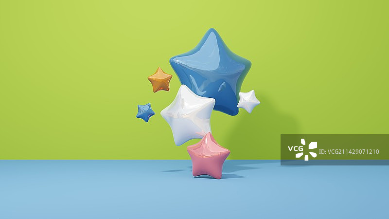 3D可爱有趣的星星场景图片素材