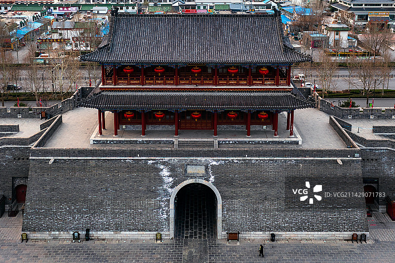 航拍青州古城图片素材