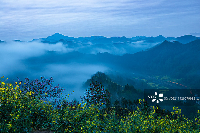 石潭蓝调时间图片素材
