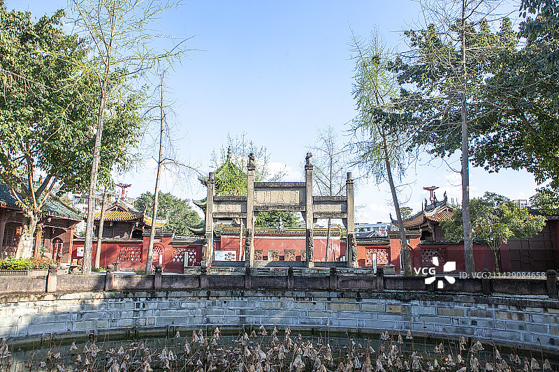 四川省乐山市犍为县，犍为文庙，儒家文化，全国重点文物保护单位，中式建筑，庙堂，文物建筑，参观，旅游图片素材