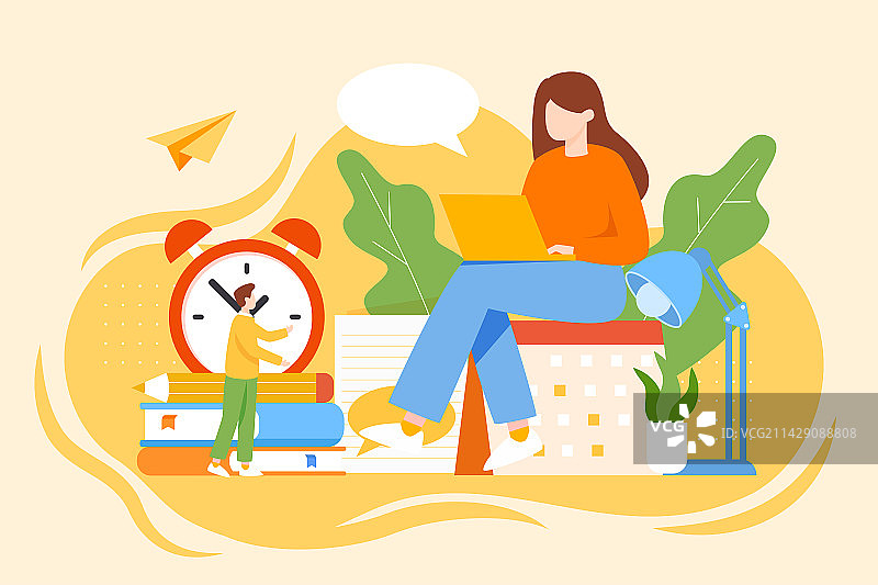 学习教育阅读开学季高中生高考冲刺加油插画图片素材