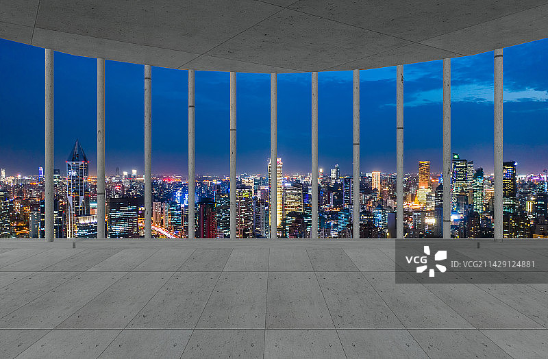 上海商务建筑办公空间远眺上海城市建筑风光图片素材