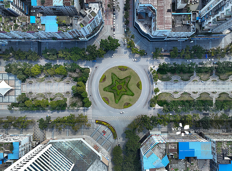 四川省广安市广安区思源广场渠江公园航拍图片素材