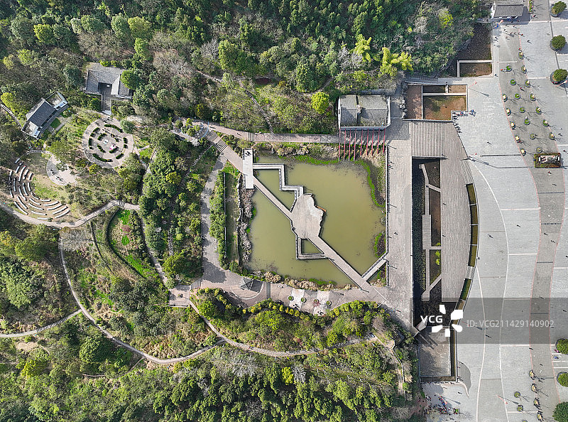 四川省南充市蓬安县相如文化公园航拍图片素材