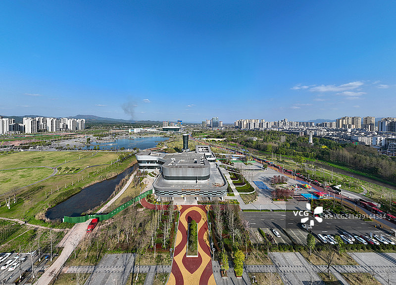 四川省南充市营山县进士文化旅游景区航拍图片素材