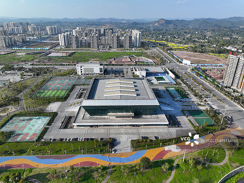 四川省南充市营山县进士文化旅游景区航拍图片素材