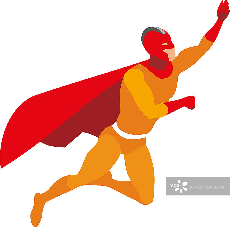 橙色超级英雄2.5D构图图片素材