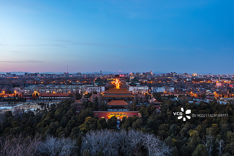 景山上看北京北图片素材