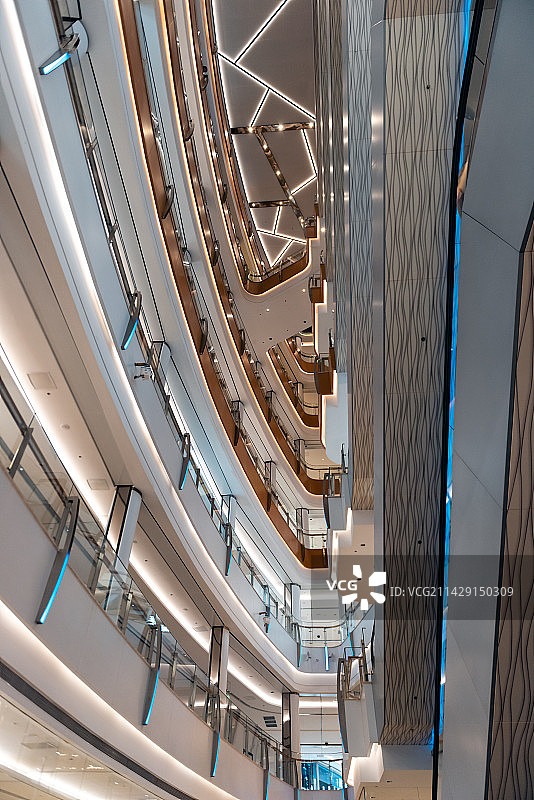 武汉武商梦时代商场内部仰望图片素材