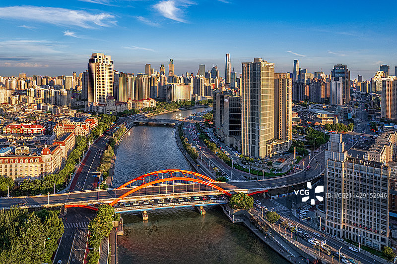 天津城市建筑风光航拍图片素材