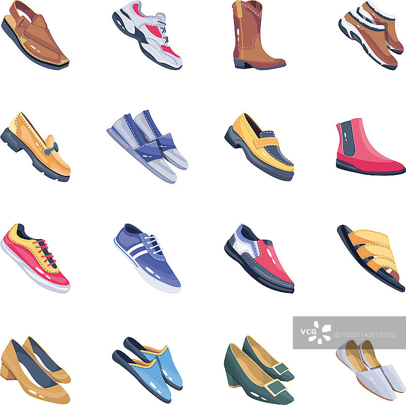 彩色鞋子图标合集图片素材