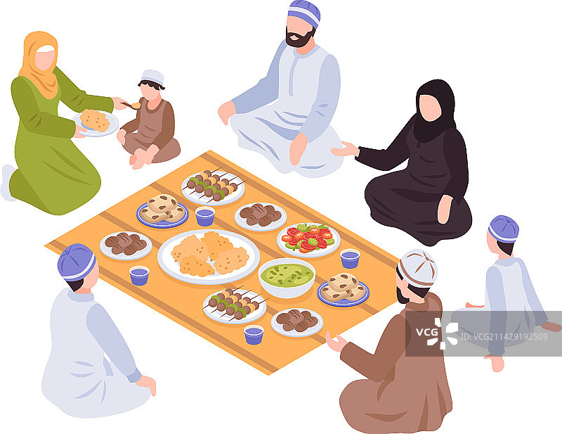 阿拉伯家庭晚餐图片素材