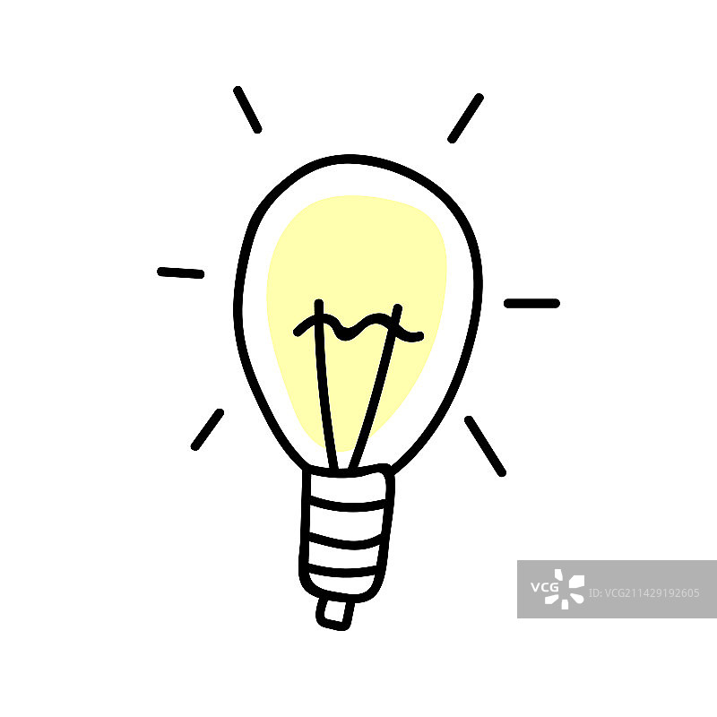 涂鸦风格灯泡图片素材
