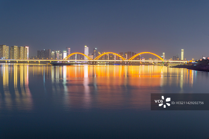 福元路大桥&湘江图片素材