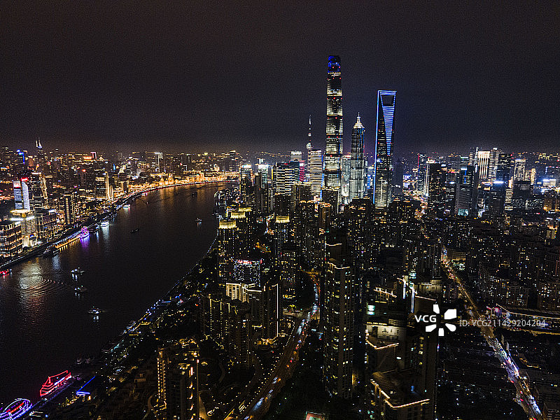 城市灯光 上海三件套图片素材