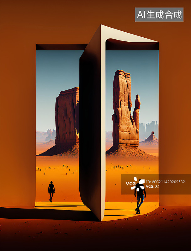 【AI数字艺术】区隔现实与理想世界的任意门图片素材