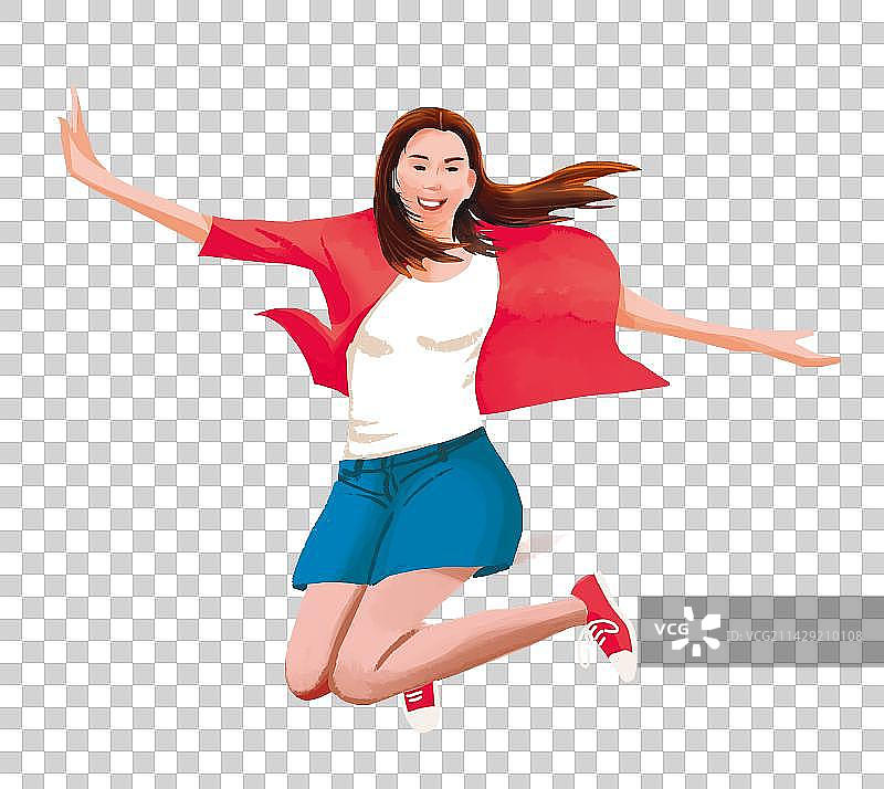 跳跃的女孩图片素材