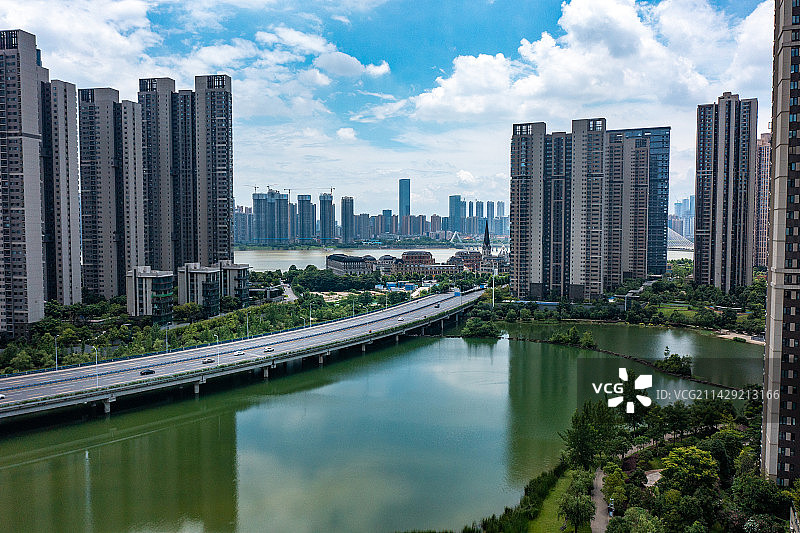 航拍湖南长沙城市景观图片素材