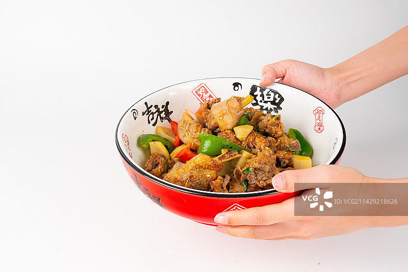 大盘鸡拌面图片素材
