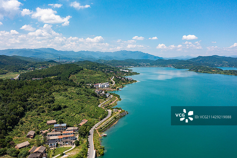 航拍湖南郴州市资兴市东江湖景区图片素材