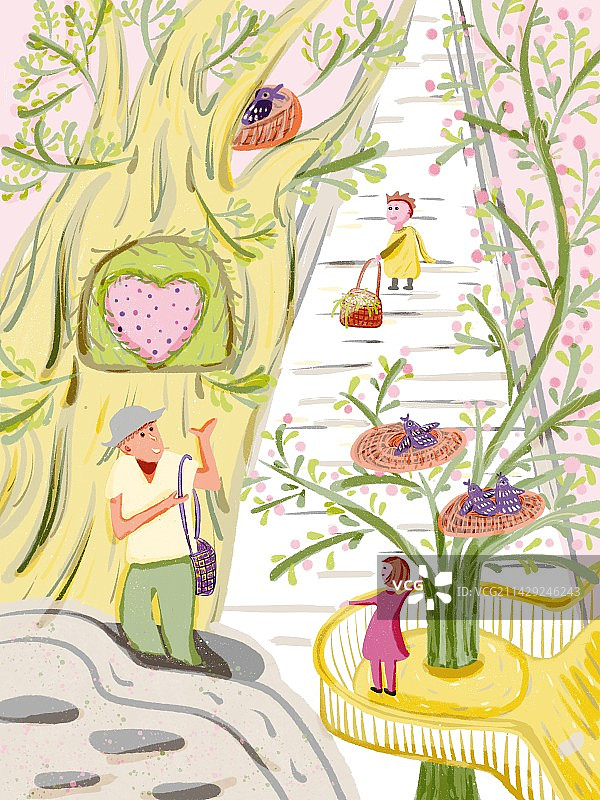 徒步春天图片素材