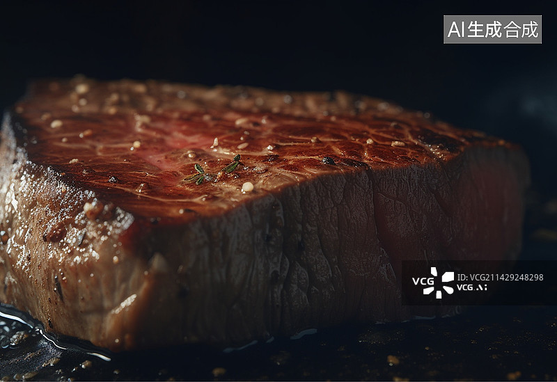 【AI数字艺术】美味的西冷牛排铁板煎牛排美食健康食品素材图片素材