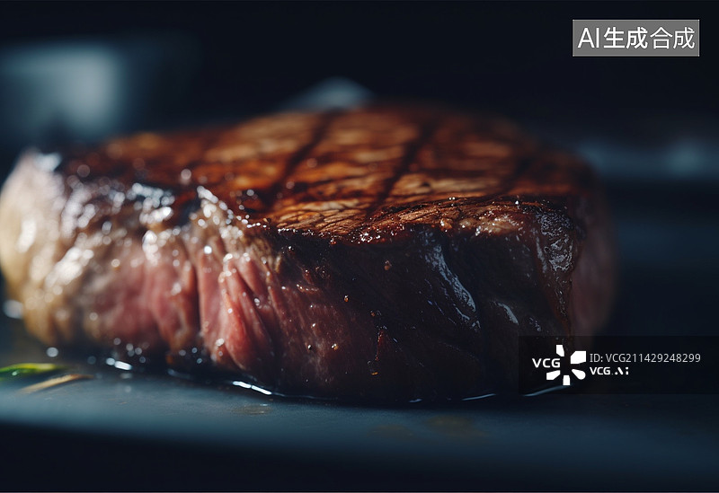 【AI数字艺术】美味的西冷牛排铁板煎牛排美食健康食品素材图片素材