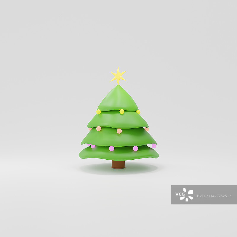 可爱的3D圣诞树图片素材